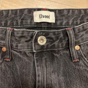 Elwood Black Denim Jeans non stretch baggy